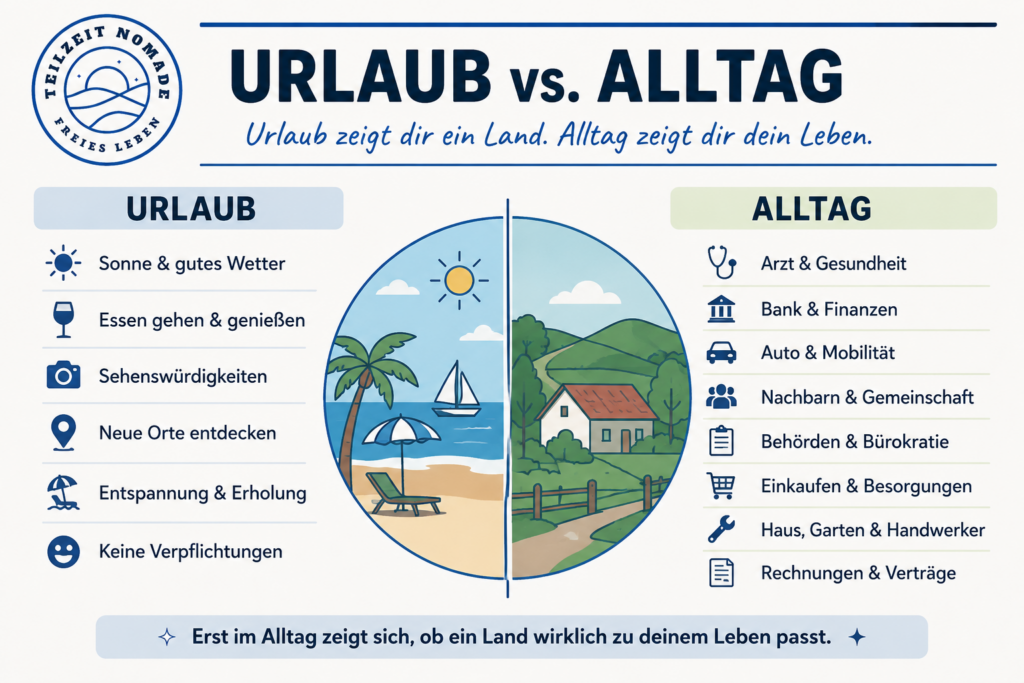 Auswandern - Urlaub vs Alltag