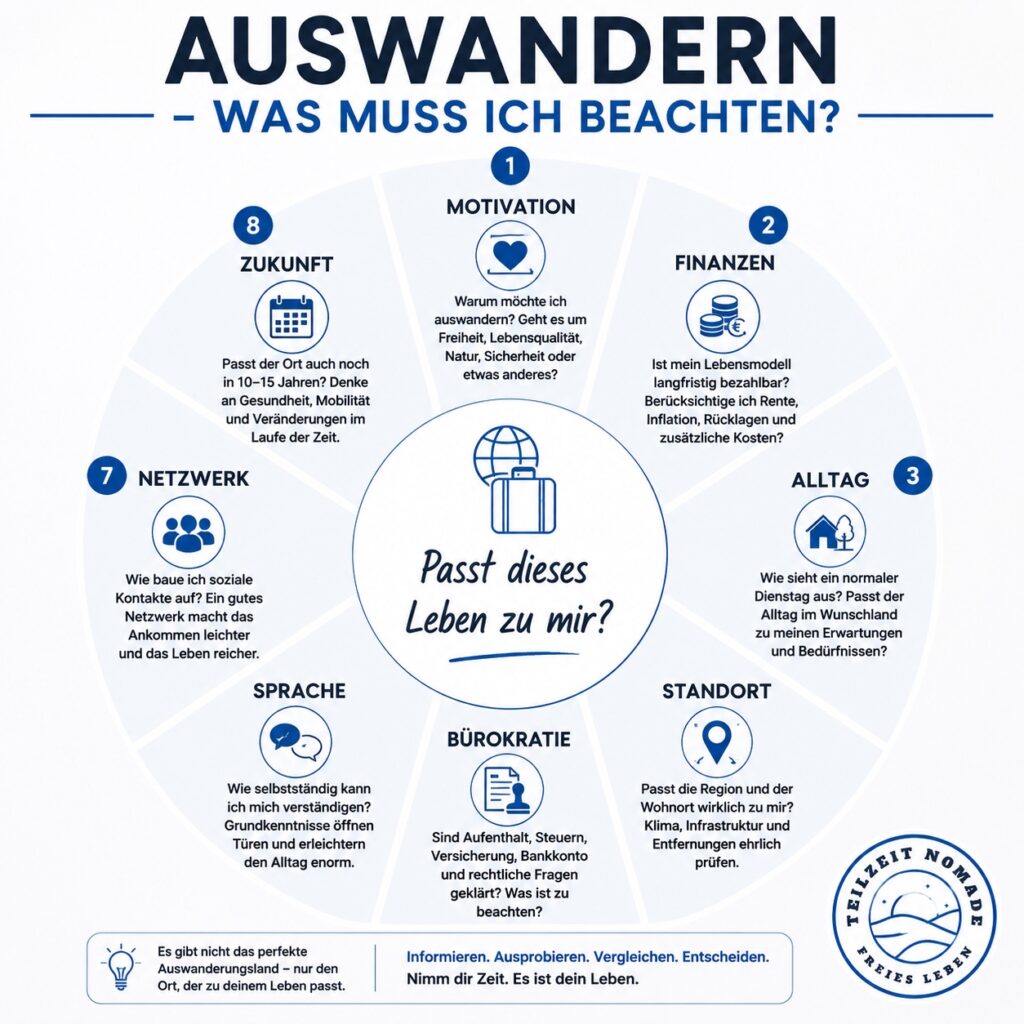 Infografik: Was muss man beim Auswandern beachten?